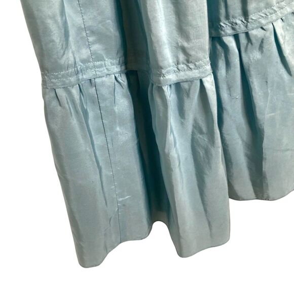 Sundance Silk Skirt Size 8 in Blue Lightweight Tiered Fully Lined - Picture 5 of 10